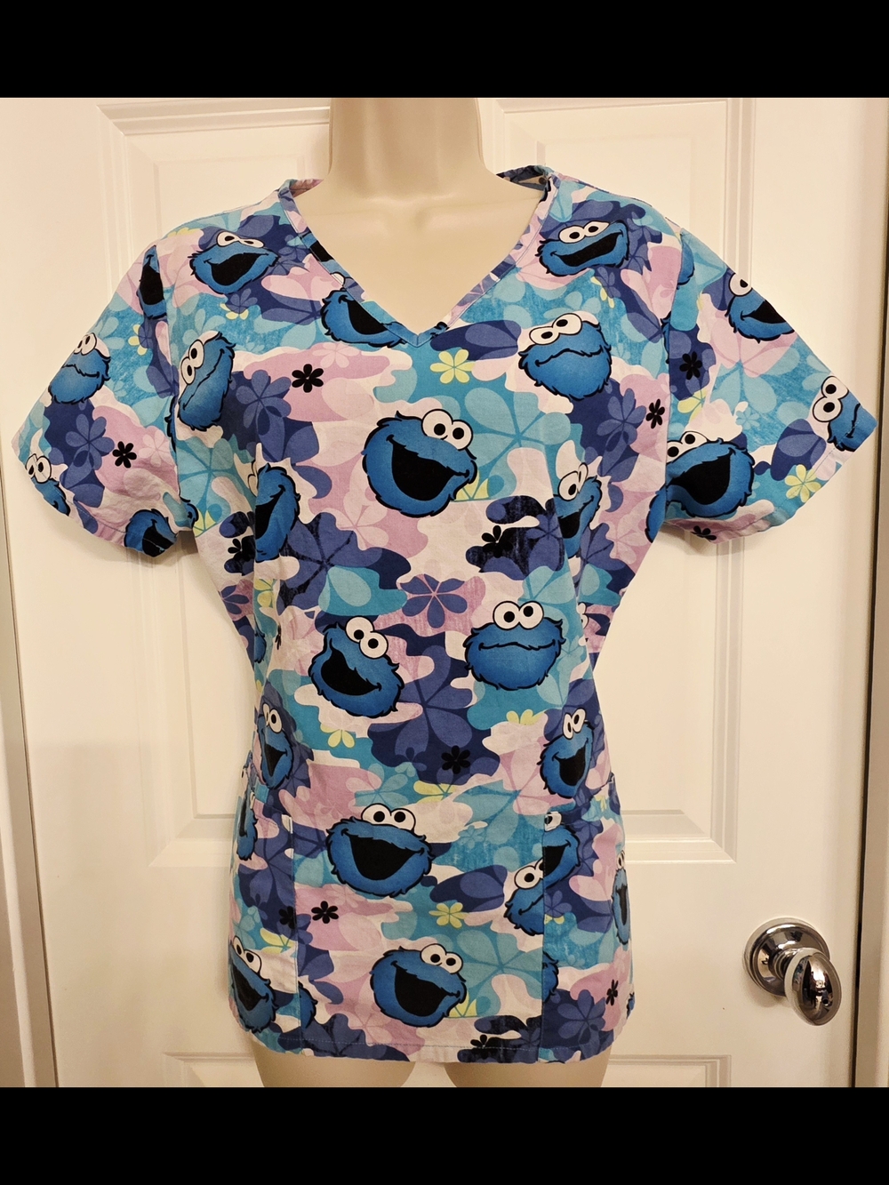 Cookie Monster Scrub Top